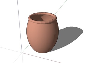 陶罐详细种植器皿花钵SU(草图大师)模型