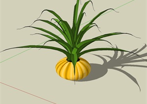 种植器盆栽植物素材设计SU(草图大师)模型