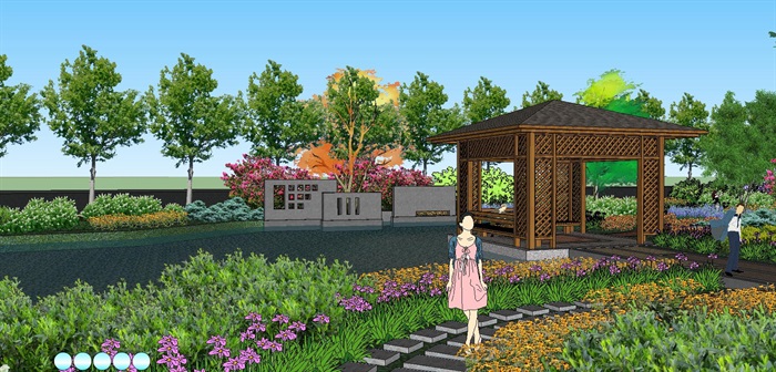 花园厂区景观规划SU模型