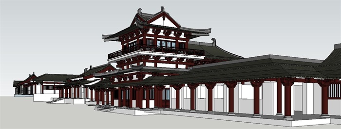 古建寺庙庙宇建筑的SU模型