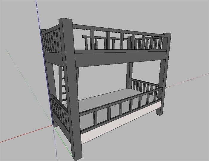 次卧室高低床SU模型(3)