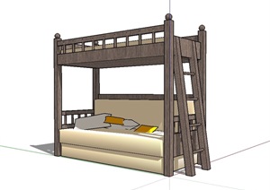 完整详细的高低床SU(草图大师)模型