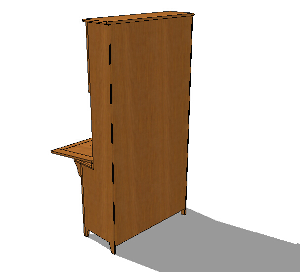 室内全木质详细的柜子设计su模型