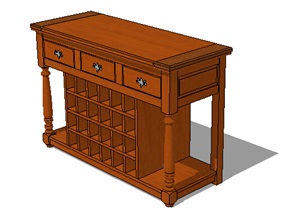 某室内详细的桌子素材设计SU(草图大师)模型