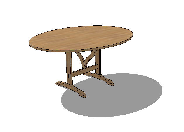 某室内椭圆形桌子设计su模型