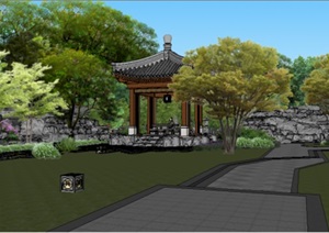 古典中式庭院景观设计ＳＵ方案模型