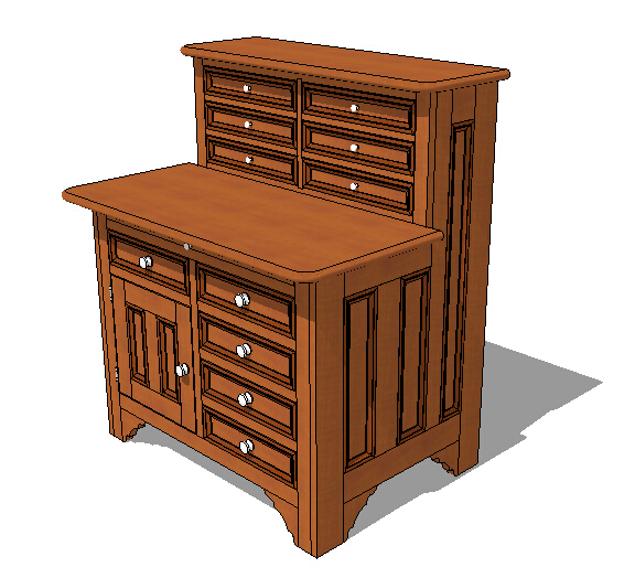 经典木质柜子设计su模型