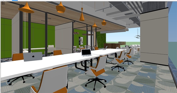 现代风格办公室商务中心装潢方案ＳＵ模型(6)