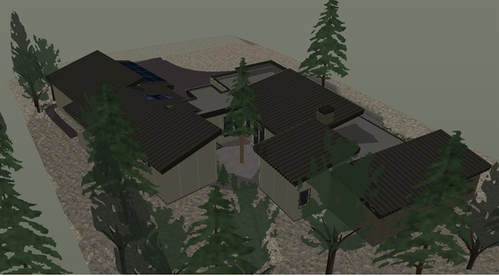 现代森林度假小别墅ＳＵ模型(2)