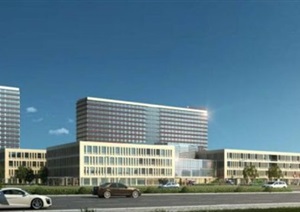 现代二甲县级人民医院建筑规划jpg方案SU(草图大师)设计模型
