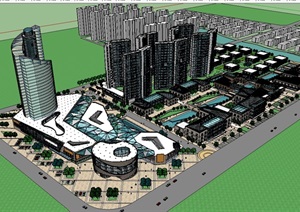 睢宁城市规划建筑综合体设计SU(草图大师)模型