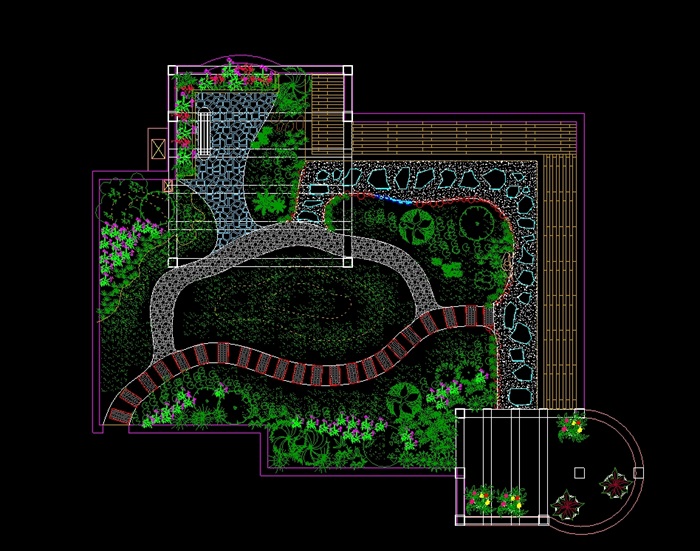 现代屋顶花园景观详细设计cad方案(2)