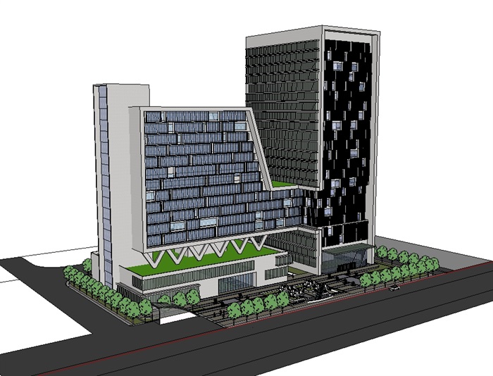 高层酒店办公楼综合su模型(1)