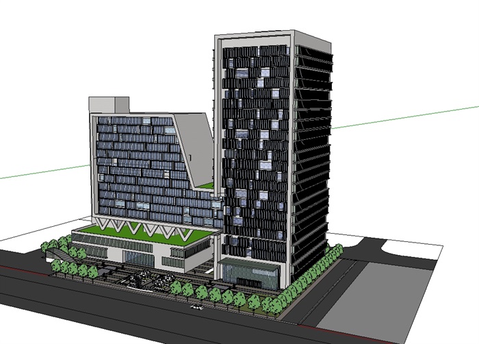 高层酒店办公楼综合su模型(2)