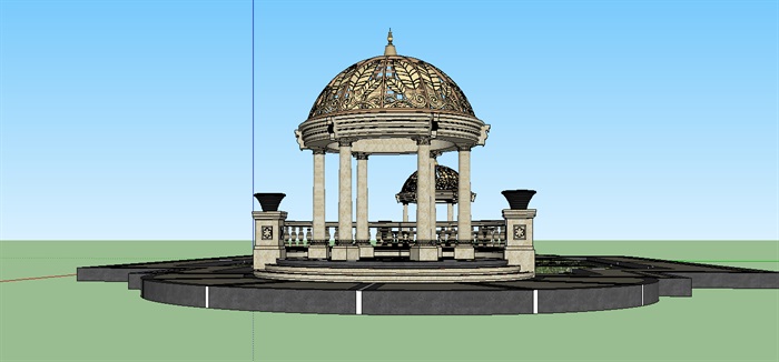 欧式风格广场景观模型
