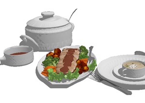 厨房餐具素材设计SU(草图大师)模型