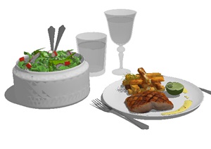 某室内食物餐具素材SU(草图大师)模型