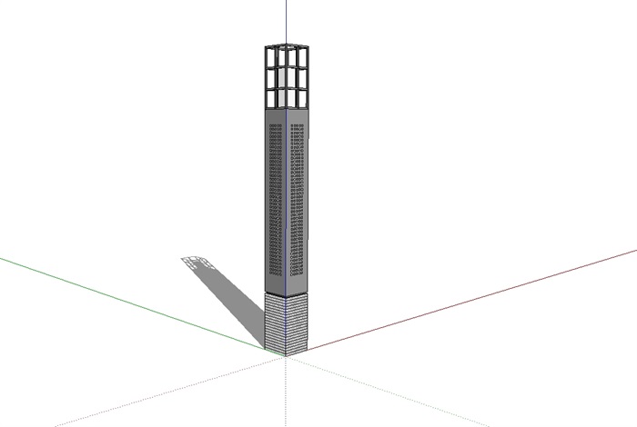 新中式灯柱素材设计su模型(2)