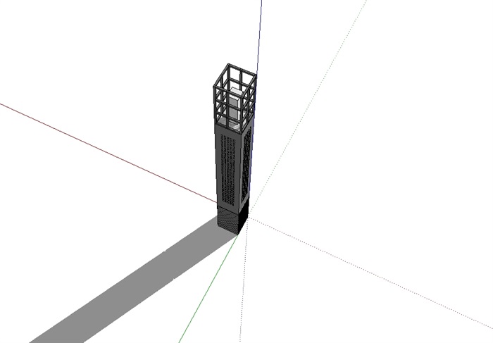 新中式灯柱素材设计su模型(3)