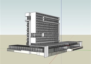 上海酒店公寓简单建筑SU(草图大师)模型