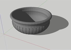 详细花钵素材设计SU(草图大师)模型