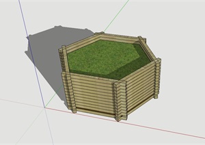 六边形花箱树池设计SU(草图大师)模型