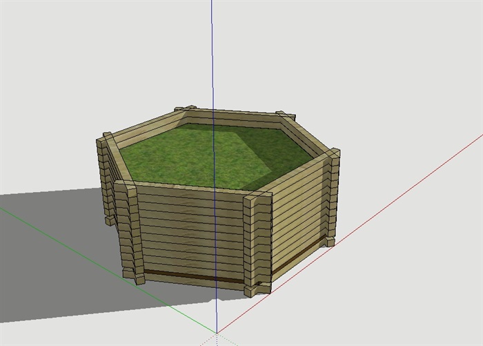 六边形花箱树池设计su模型(3)