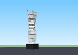 螺旋状景观柱设计Su模型