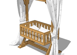 婴儿摇摇床设计SU(草图大师)模型