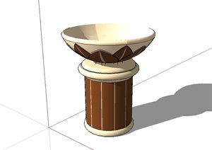 现代独特详细完整的花钵素材设计SU(草图大师)模型