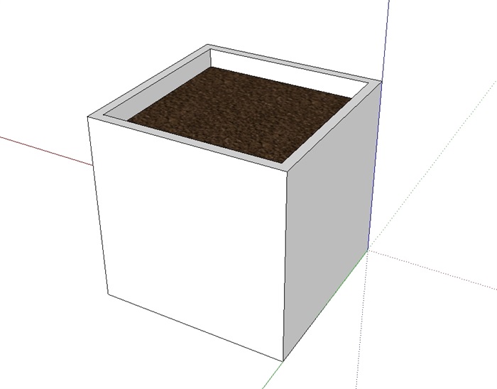 方形种植花池素材设计su模型(2)