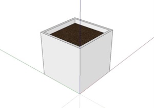 方形种植花池素材设计SU(草图大师)模型