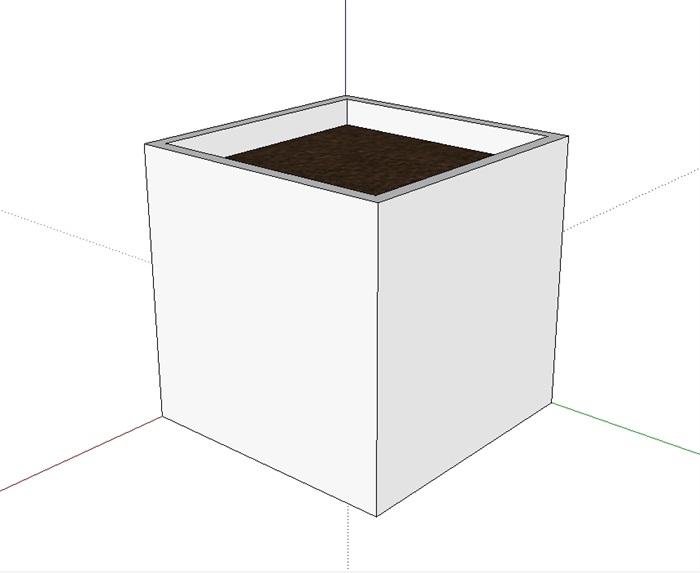 方形种植花池素材设计su模型(3)