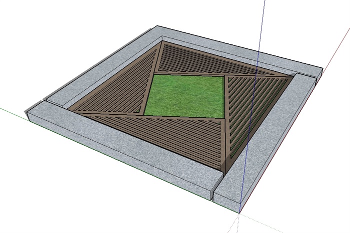 经典详细树池设计su模型(2)
