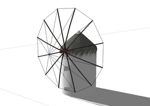 现代风车房素材设计SU(草图大师)模型