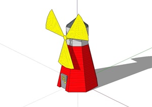 风车素材设计SU(草图大师)模型