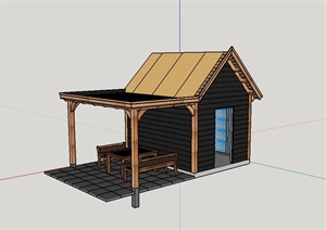 精致的防腐木木屋模型