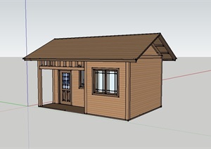 中式防腐木木屋住宅模型