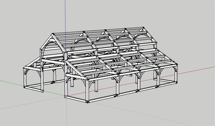 精致的防腐木木屋结构模型(1)