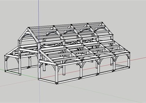 精致的防腐木木屋结构模型