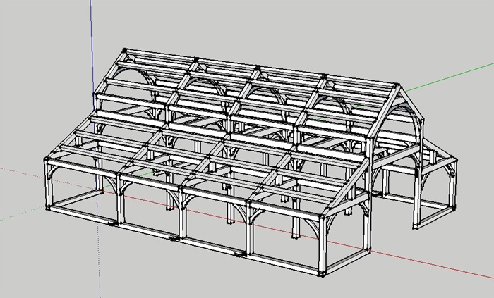 精致的防腐木木屋结构模型(2)