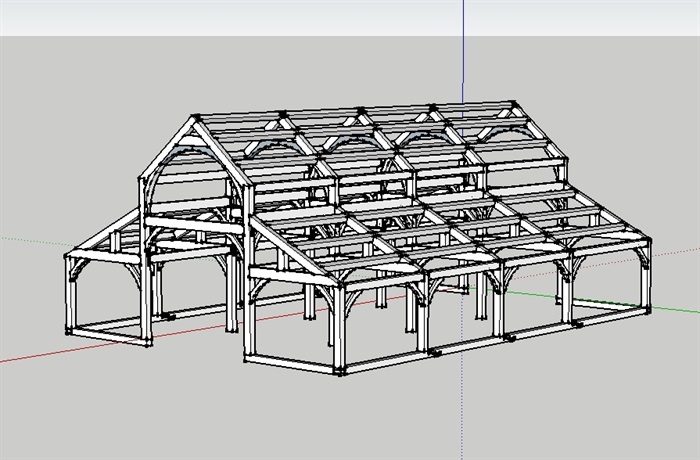 精致的防腐木木屋结构模型(3)