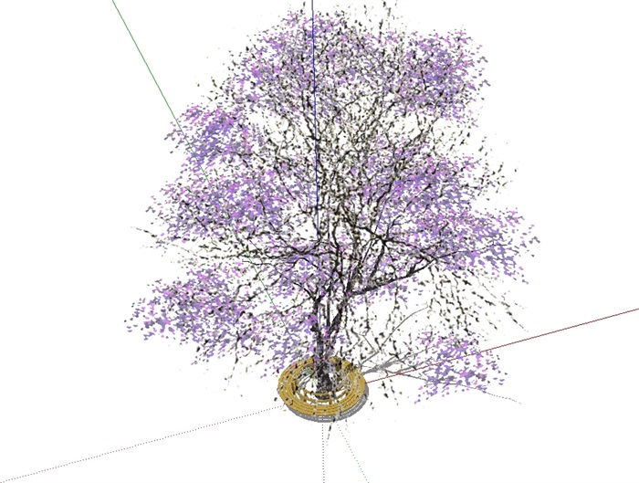 现代圆形树池及坐凳设计su模型(2)