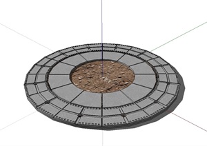 圆形树池盖板素材设计SU(草图大师)模型