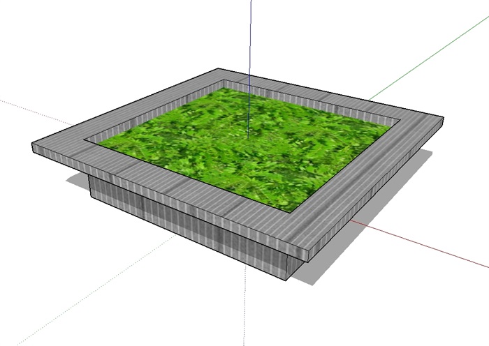 方形详细完整的树池设计su模型(1)
