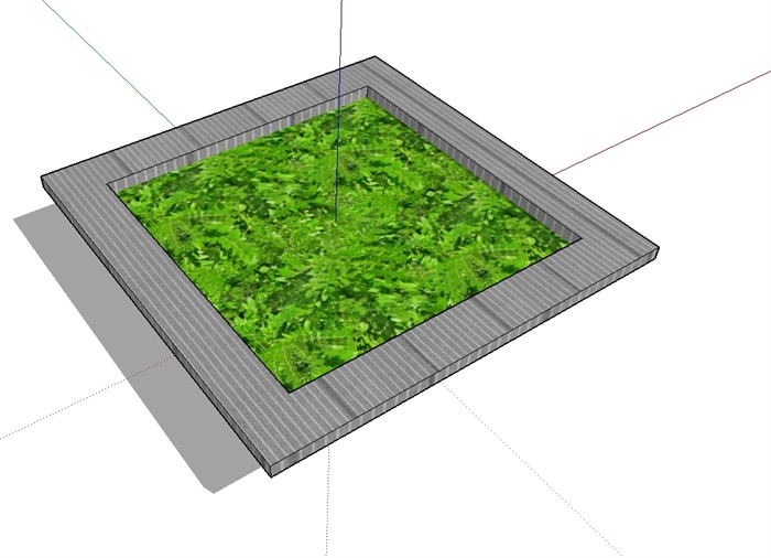 方形详细完整的树池设计su模型(2)