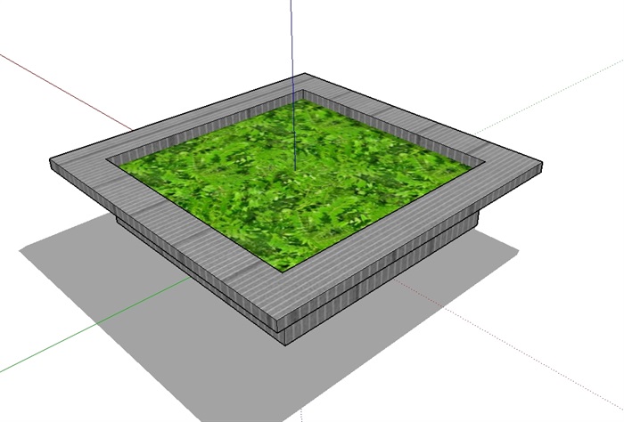 方形详细完整的树池设计su模型(3)