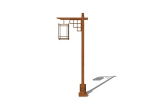 仿古中式详细庭院路灯设计SU(草图大师)模型