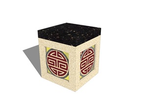 新中式详细草坪灯素材设计SU(草图大师)模型