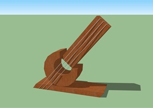 现代工业风抽象雕塑SU(草图大师)模型